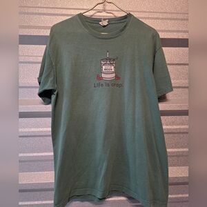 Life Is Crap Green Graphic T-Shirt